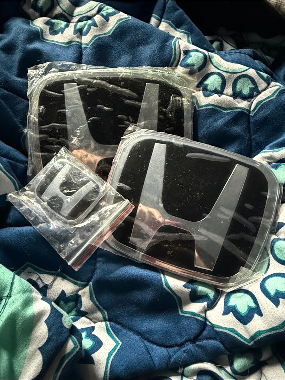 Black Honda Emblem Replacement Set - 3 Pieces